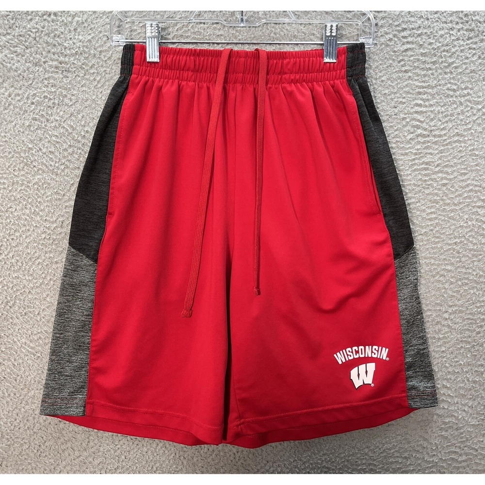 Wisconsin Badgers Shorts Adult Medium‎ Red Black NCAA College Sports University